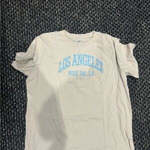 Nike Beige Tee with Blue Print